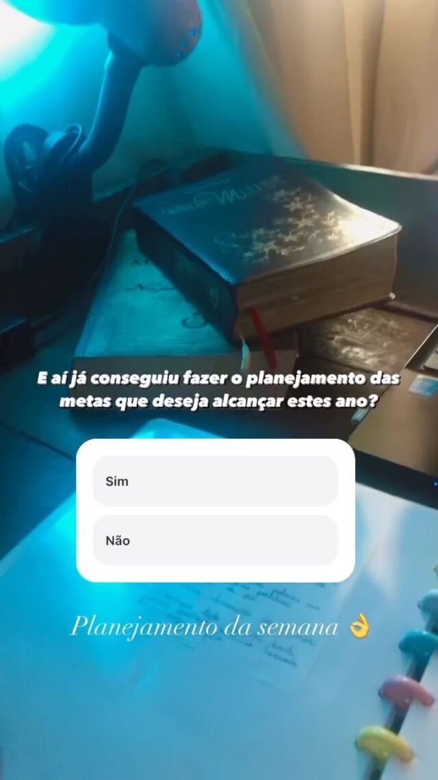 Planejamento da semana, baseado nos objetivos planejado para o ano!
E você já fez o seu planejamento, é impossível chegar em algum lugar quando não sabemos pra onde queremos ir!
Vamos focar em nas metas juntas!